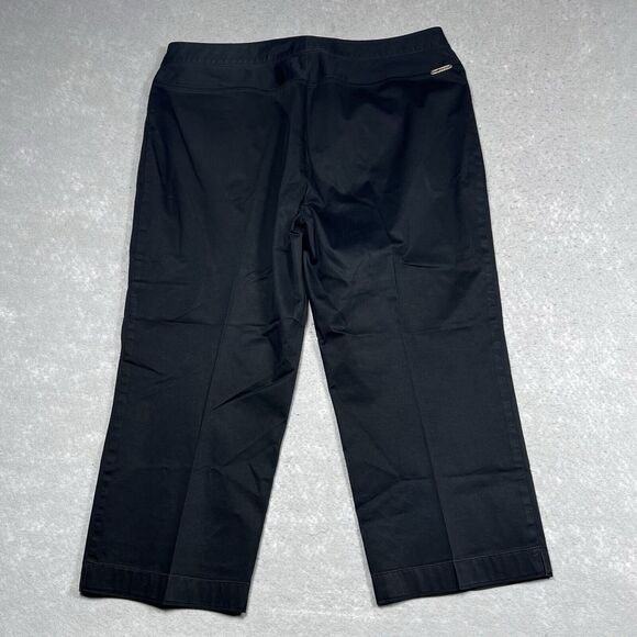 St John Collection Cropped Pants Womens Size 16 Black Capri Pockets Inseam 22” - Picture 9 of 12